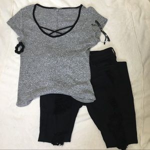 gray charlotte russe shirt⛄️